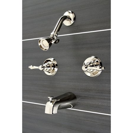 Kingston Brass KB246ALPN Two-Handle Tub and Shower Faucet, Polished Nickel KB246ALPN